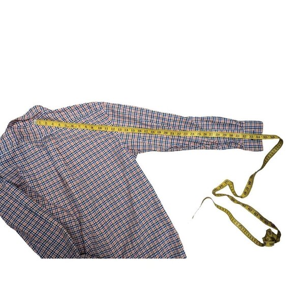 Izod mens button front long sleeve shirt size L blue orange white  checks - Picture 9 of 11